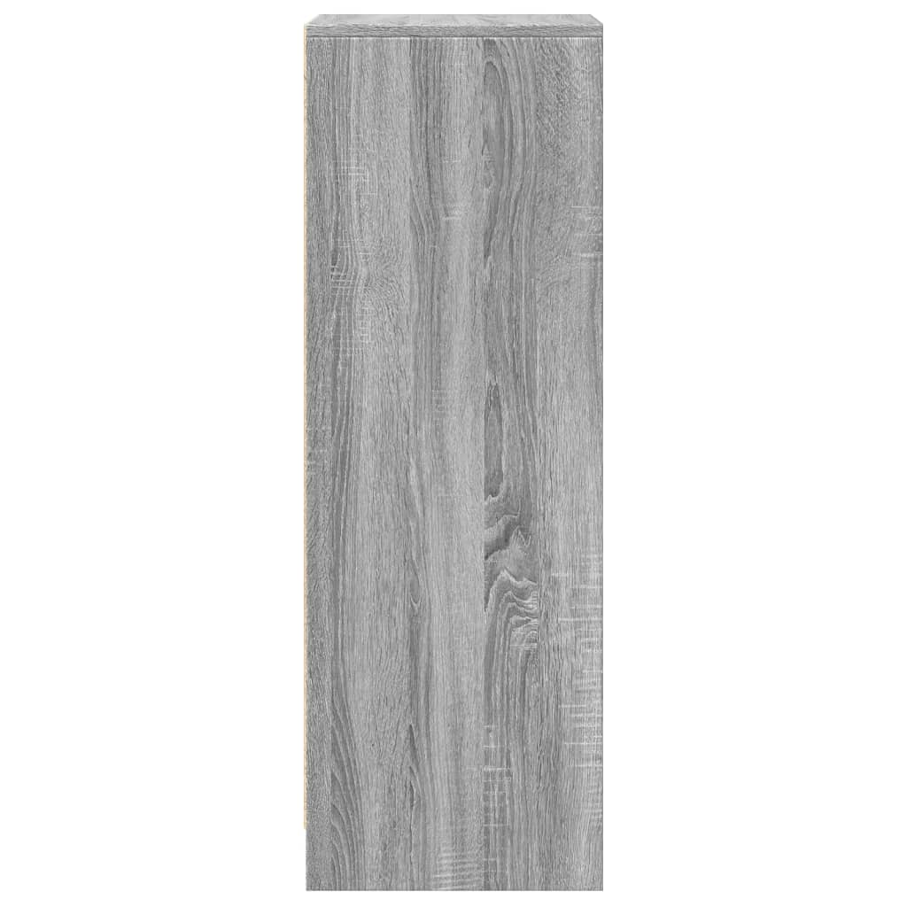 Skjenk med LED grå sonoma 42,5x34x100 cm konstruert tre