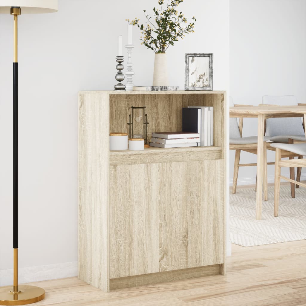 Skjenk med LED sonoma eik 72x34x100 cm konstruert tre