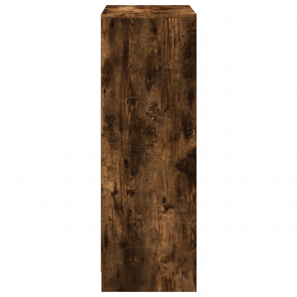Skjenk med LED røkt eik 72x34x100 cm konstruert tre