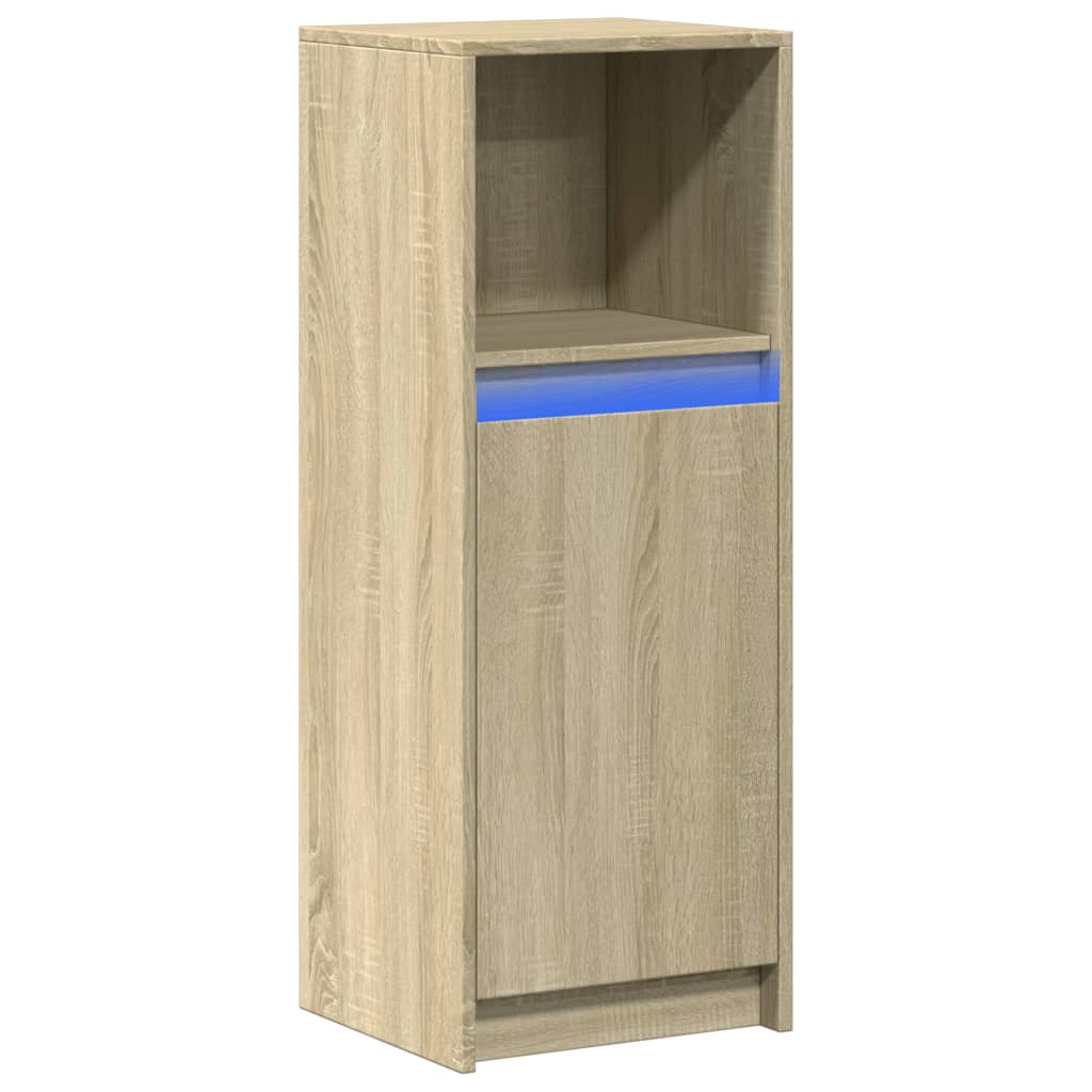 Skjenk med LED sonoma eik 38x34x100 cm konstruert tre