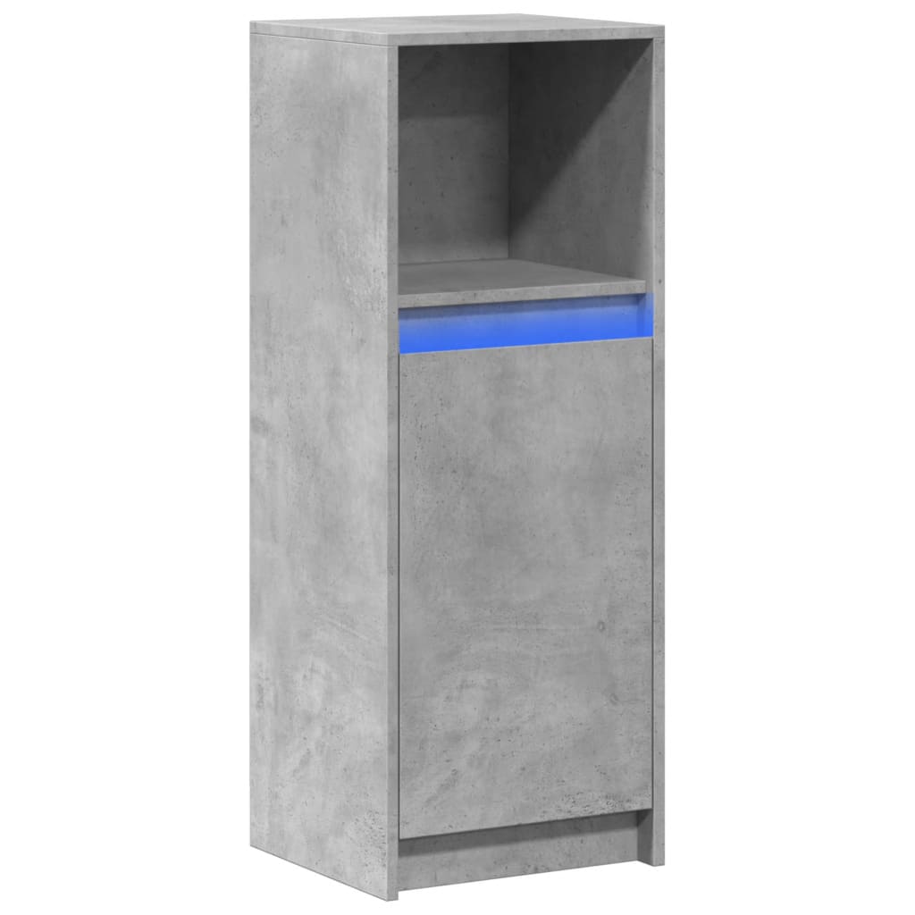 Skjenk med LED betonggrå 38x34x100 cm konstruert tre vidaXL