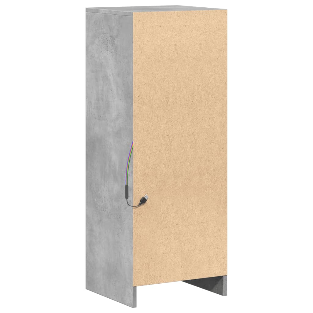 Skjenk med LED betonggrå 38x34x100 cm konstruert tre vidaXL