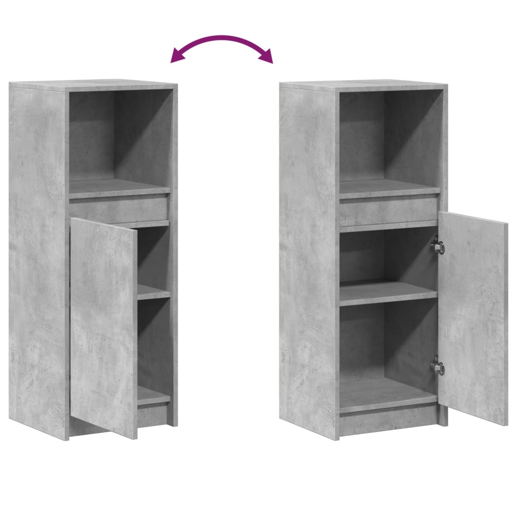 Skjenk med LED betonggrå 38x34x100 cm konstruert tre vidaXL