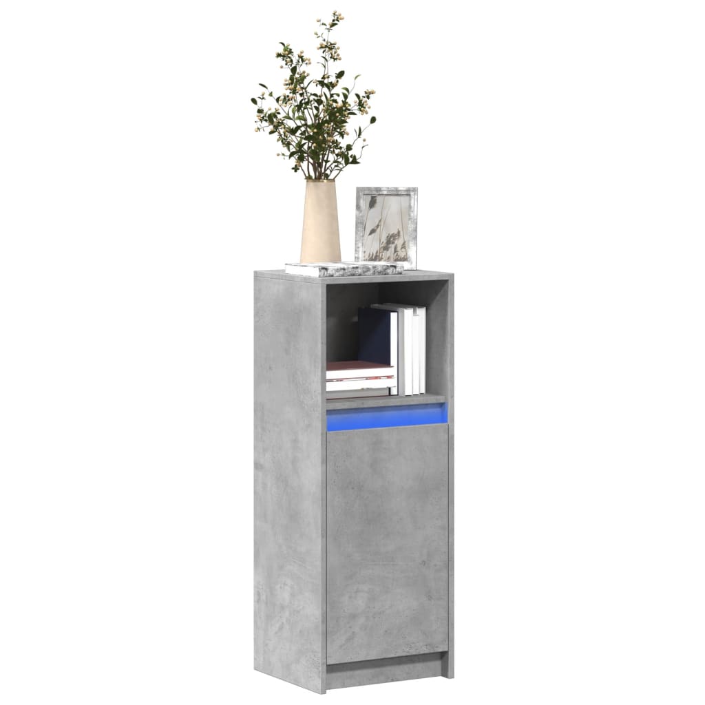Skjenk med LED betonggrå 38x34x100 cm konstruert tre vidaXL