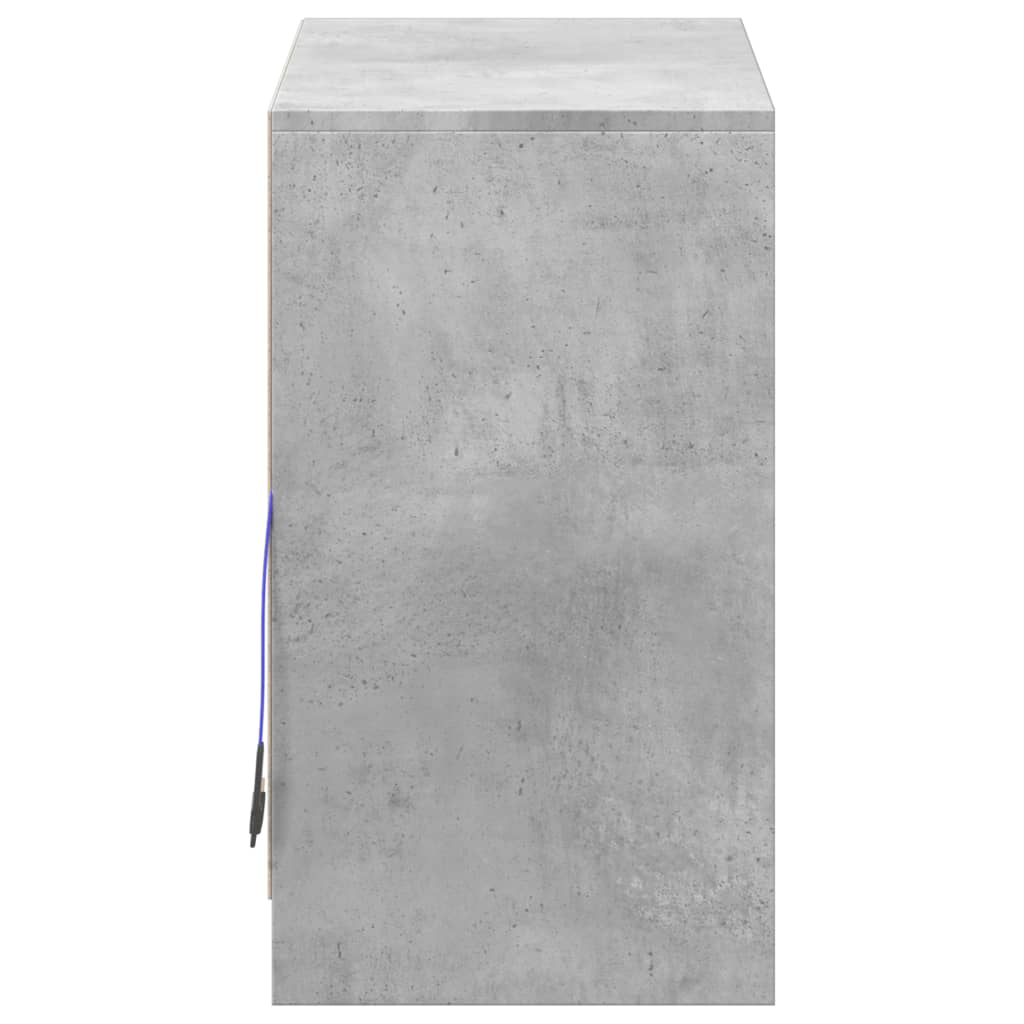 Skjenk med LED betonggrå 72x34x61 cm konstruert tre