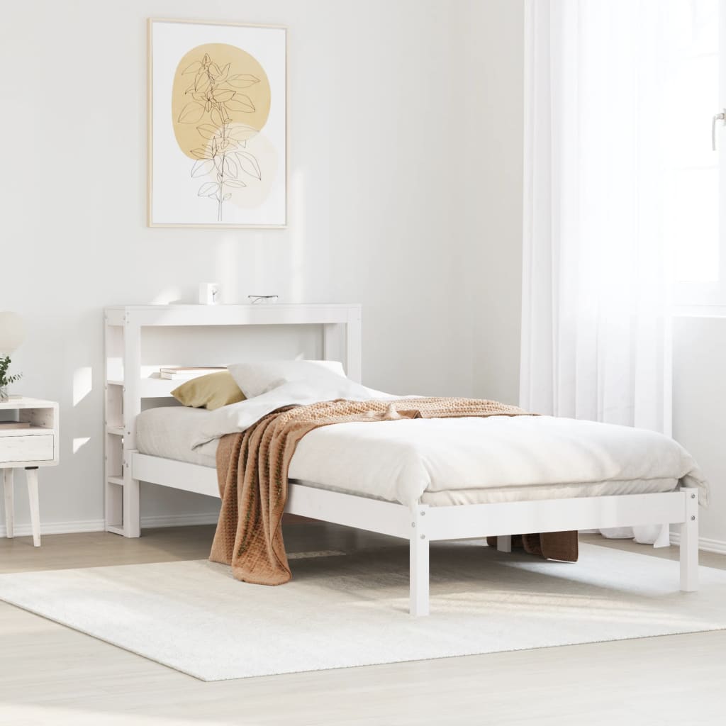 Sengeramme uten madrass hvit 90x190 cm heltre furu