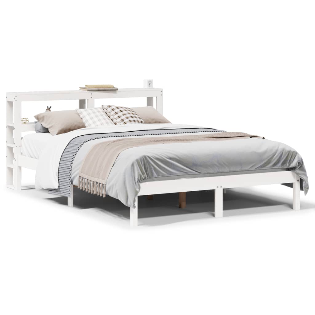 Sengeramme uten madrass hvit 140x190 cm heltre furu