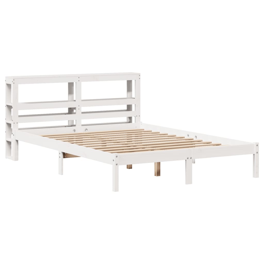 Sengeramme uten madrass hvit 140x190 cm heltre furu