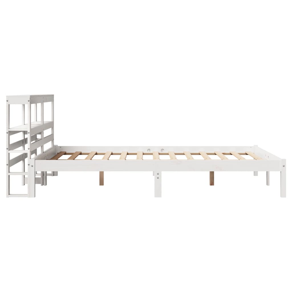 Sengeramme uten madrass hvit 140x190 cm heltre furu