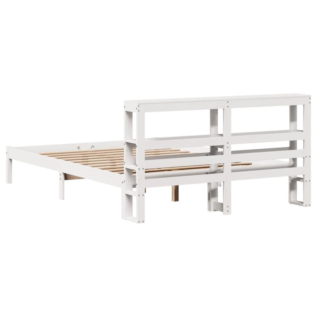 Sengeramme uten madrass hvit 140x190 cm heltre furu
