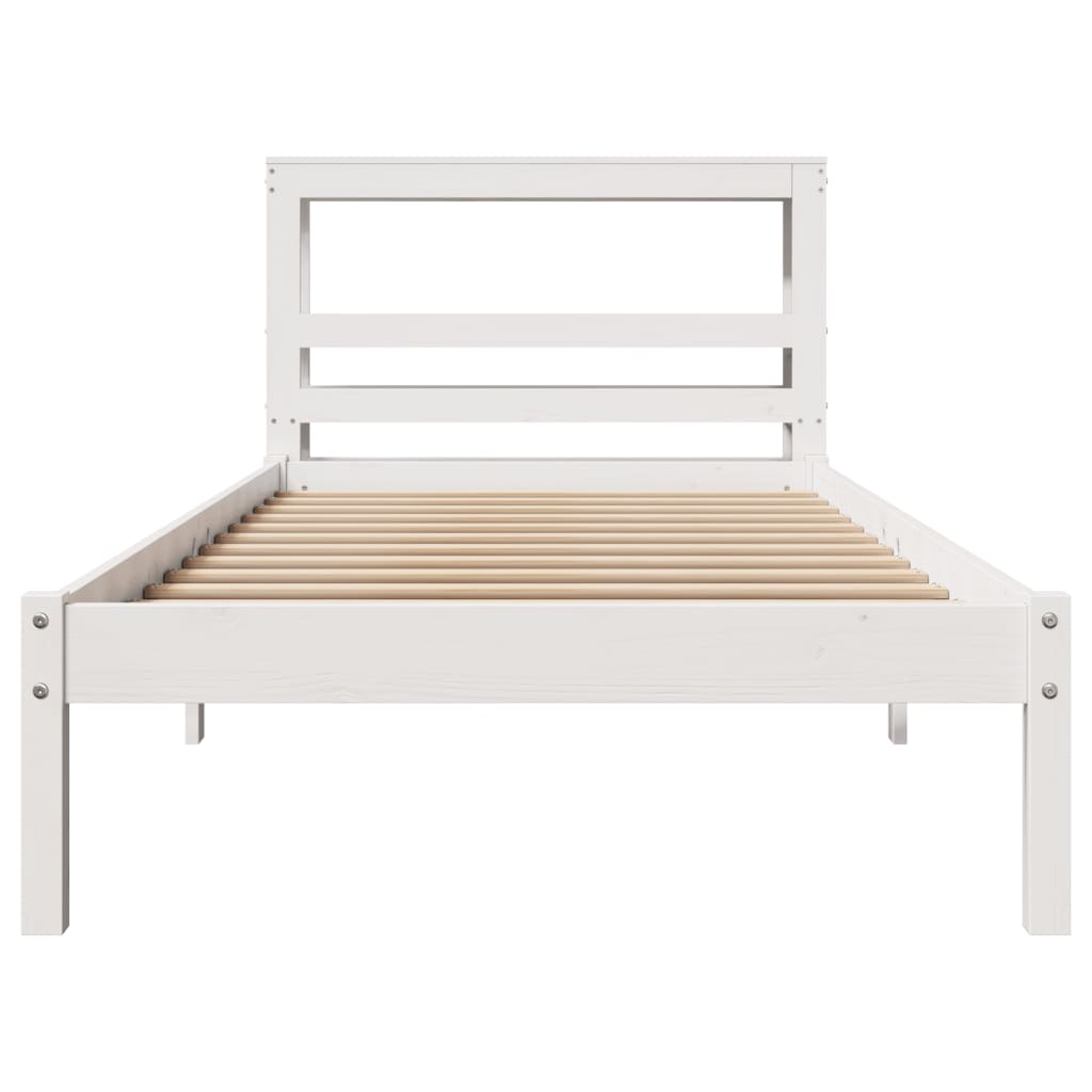 Sengeramme uten madrass hvit 90x200 cm heltre furu