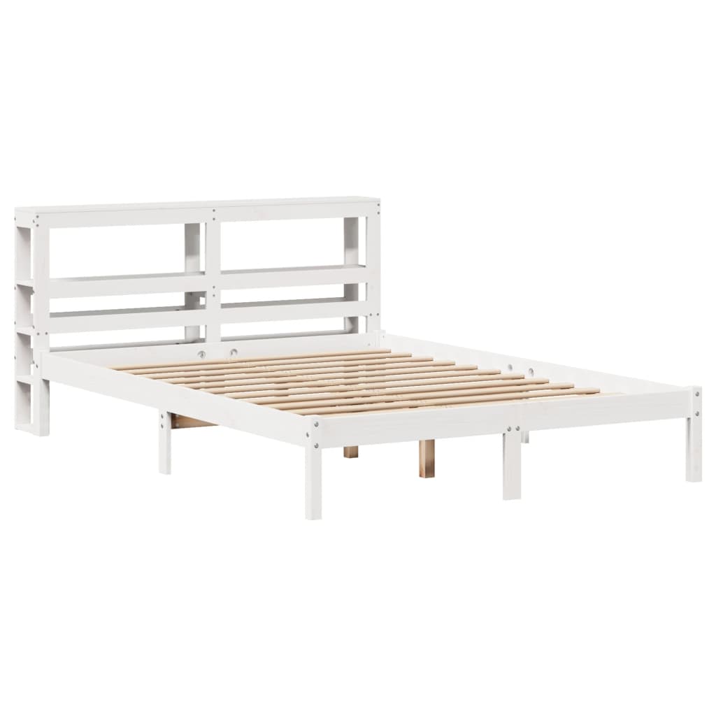 Sengeramme uten madrass hvit 140x200 cm heltre furu