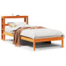 Sengeramme med hodegavl voksbrun 75x190 cm heltre furu