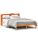 Sengeramme med hodegavl voksbrun 140x190 cm heltre furu