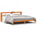 Sengeramme med hodegavl voksbrun 200x200 cm heltre furu