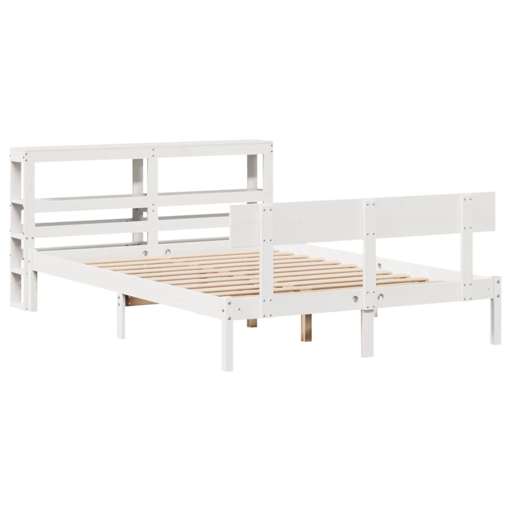 Sengeramme uten madrass hvit 140x190 cm heltre furu