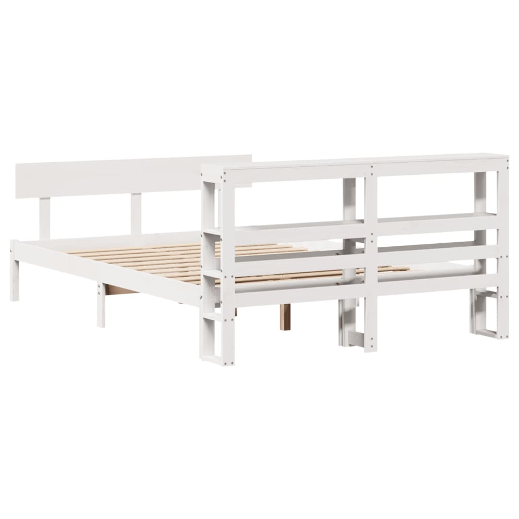 Sengeramme uten madrass hvit 140x190 cm heltre furu