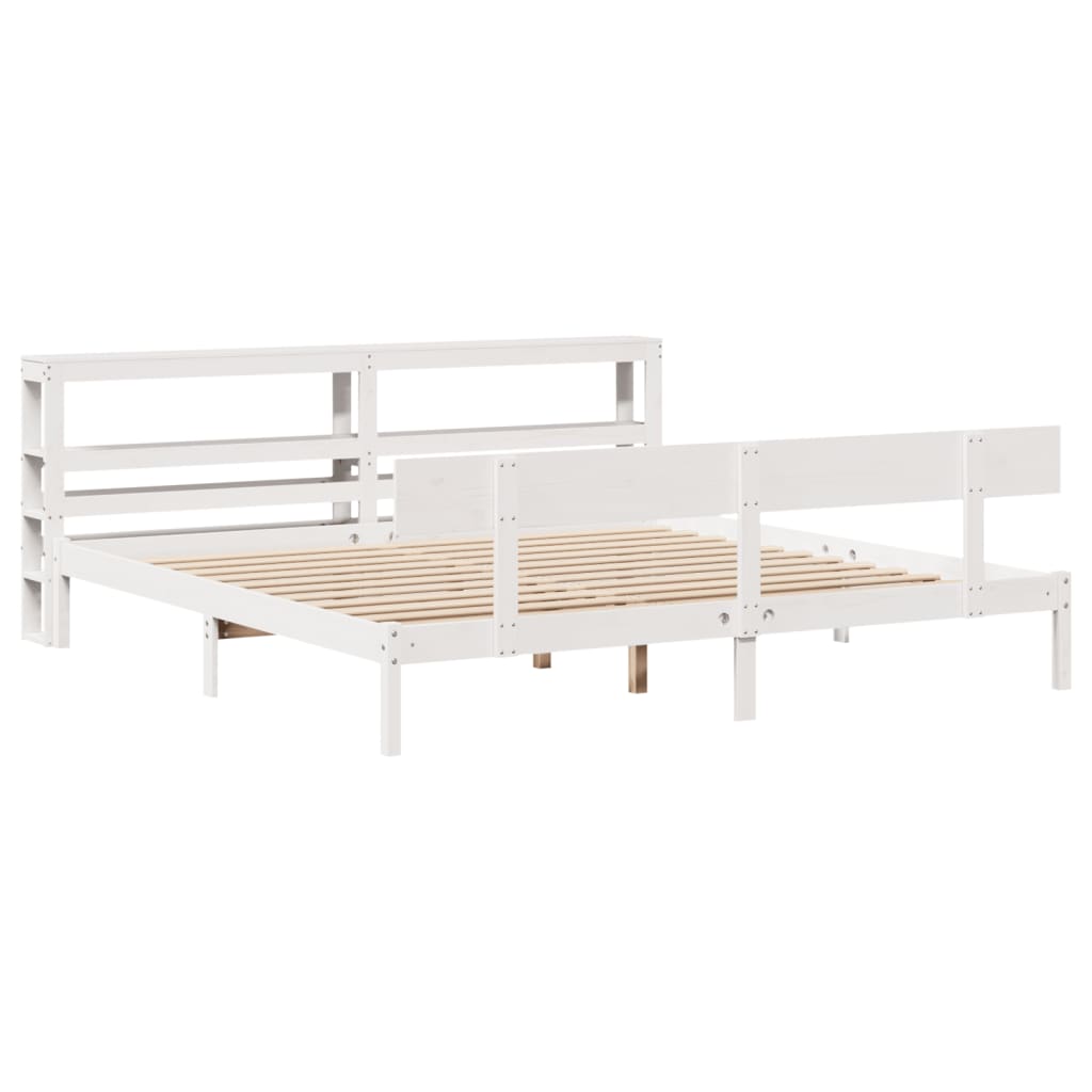 Sengeramme uten madrass hvit 180x200 cm heltre furu