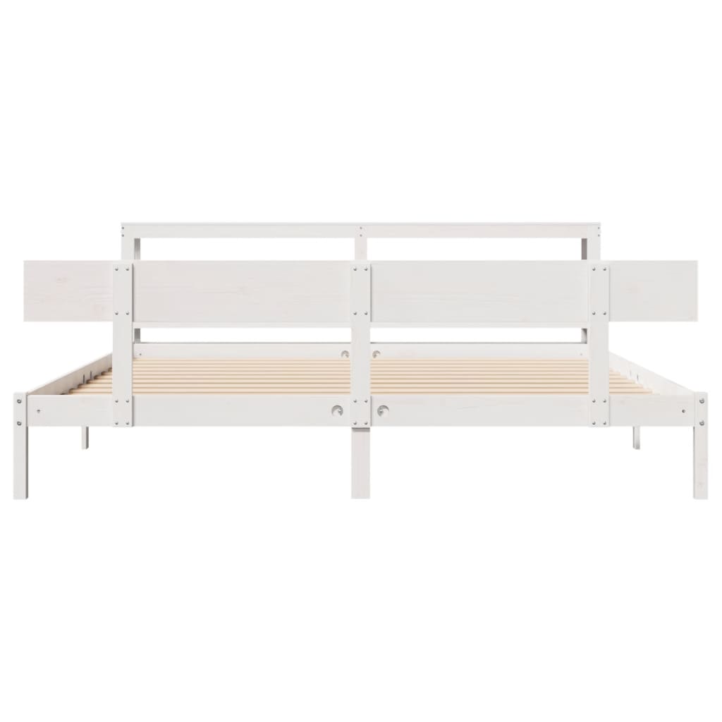 Sengeramme uten madrass hvit 180x200 cm heltre furu