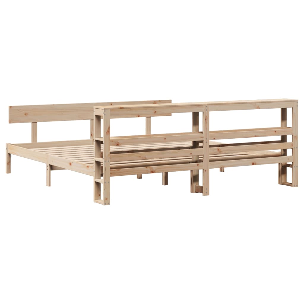 Sengeramme med madrass 200x200 cm heltre furu