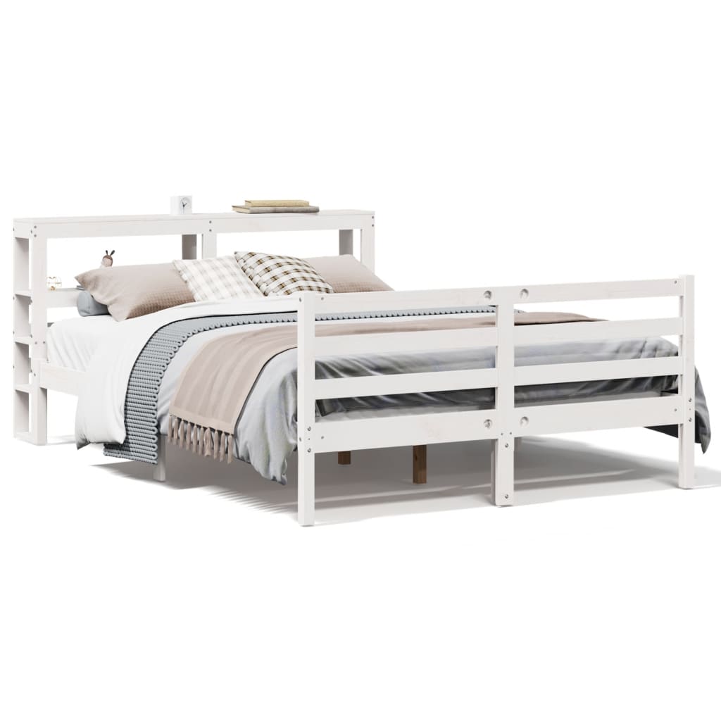 Sengeramme uten madrass hvit 135x190 cm heltre furu