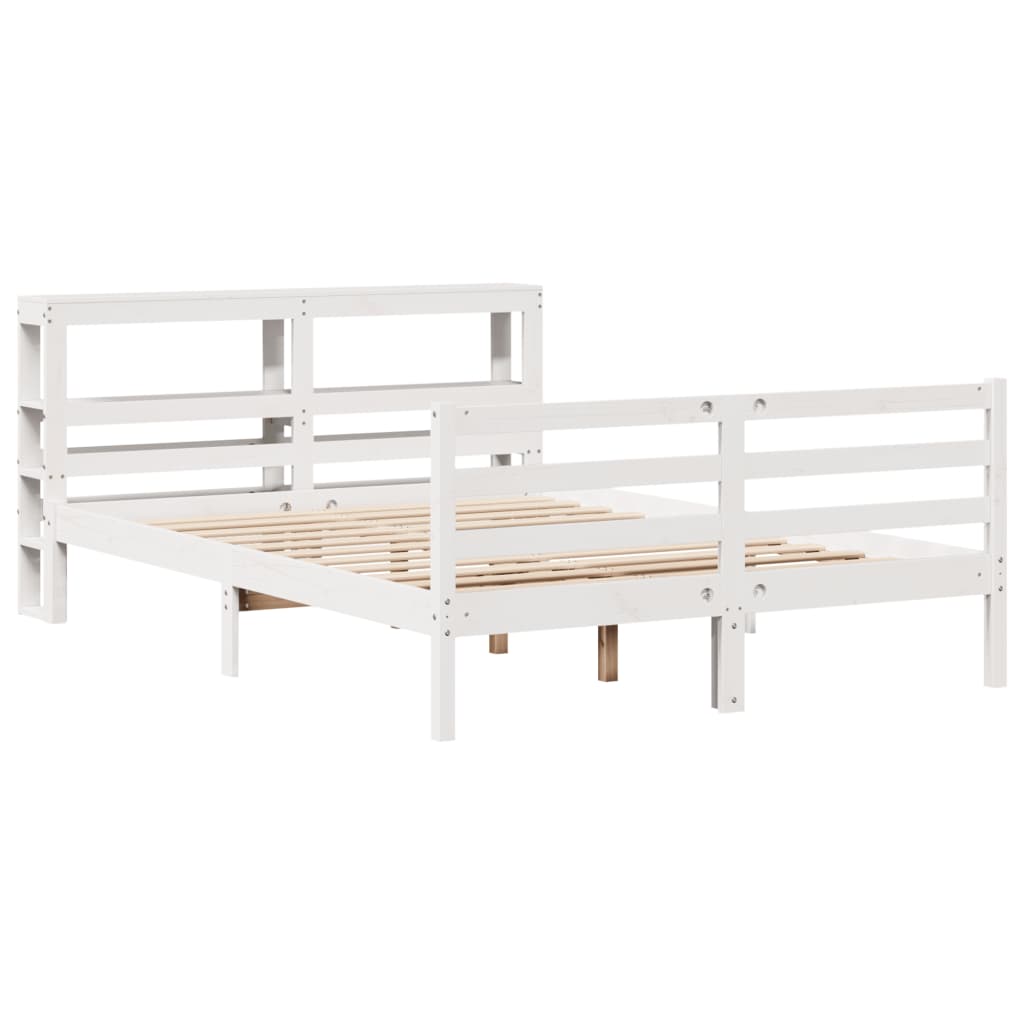 Sengeramme uten madrass hvit 135x190 cm heltre furu