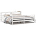 Sengeramme med madrass hvit 200x200 cm heltre furu