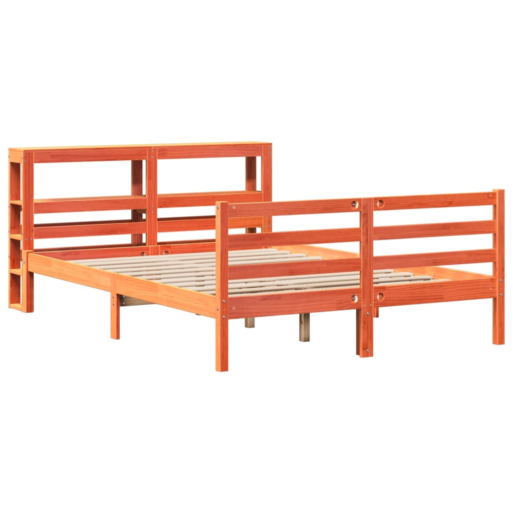 Sengeramme uten madrass brun 150x200 cm heltre furu