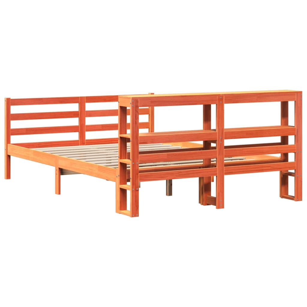 Sengeramme uten madrass brun 150x200 cm heltre furu