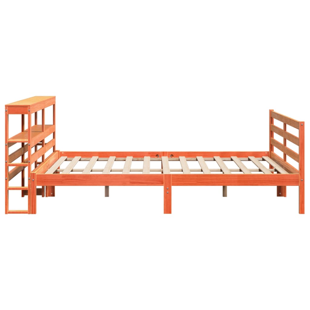 Sengeramme uten madrass voksbrun 200x200 cm heltre furu