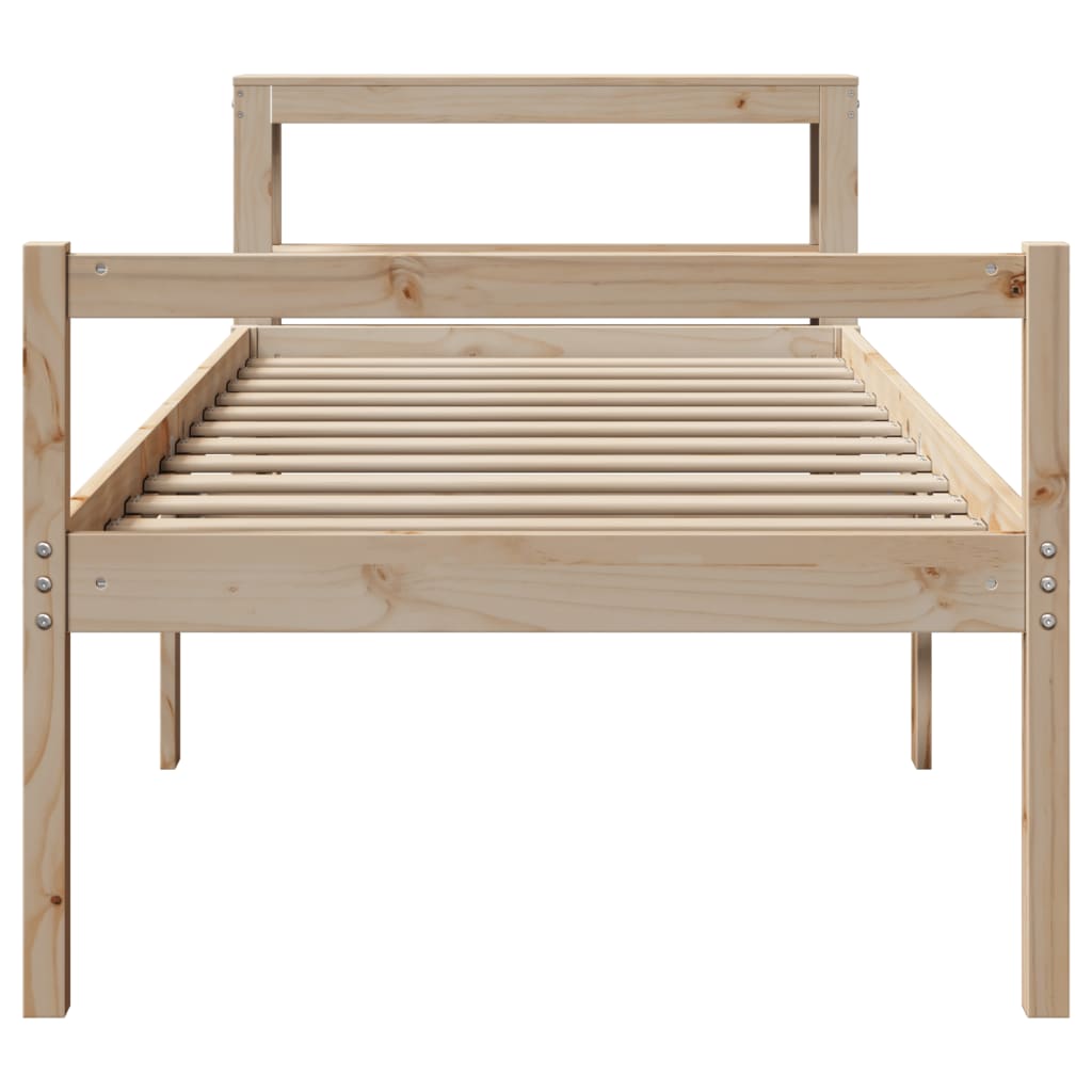 Seniorseng med hodegavl 75x190 cm heltre furu