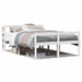 Seniorseng med hodegavl hvit 150x200 cm heltre furu