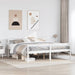 Seniorseng med hodegavl hvit 180x200 cm heltre furu