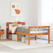 Sengeramme med hodegavl voksbrun 75x190 cm heltre furu