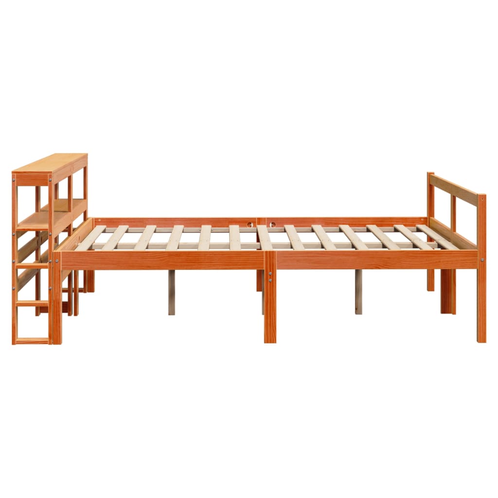 Sengeramme med hodegavl voksbrun 120x190 cm heltre furu