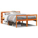 Sengeramme med hodegavl voksbrun 160x200 cm heltre furu