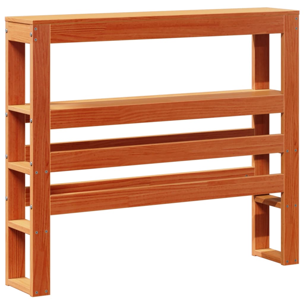 Sengeramme med hodegavl voksbrun 75x190 cm heltre furu