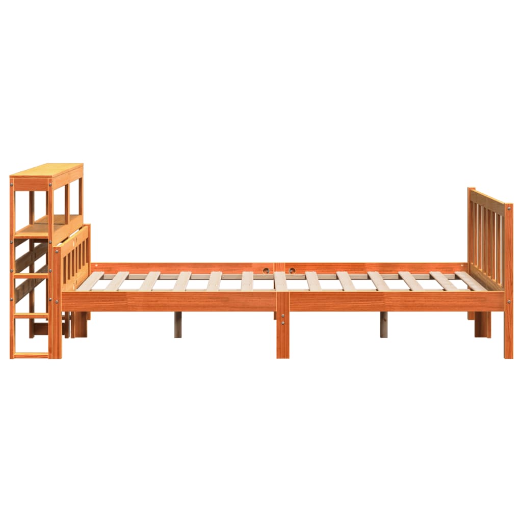 Sengeramme med hodegavl voksbrun 160x200 cm heltre furu