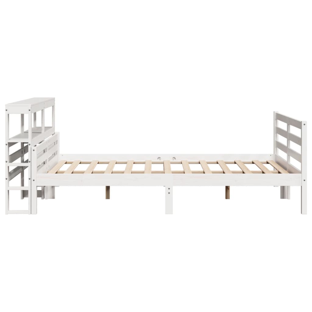 Sengeramme med hodegavl hvit 150x200 cm heltre furu