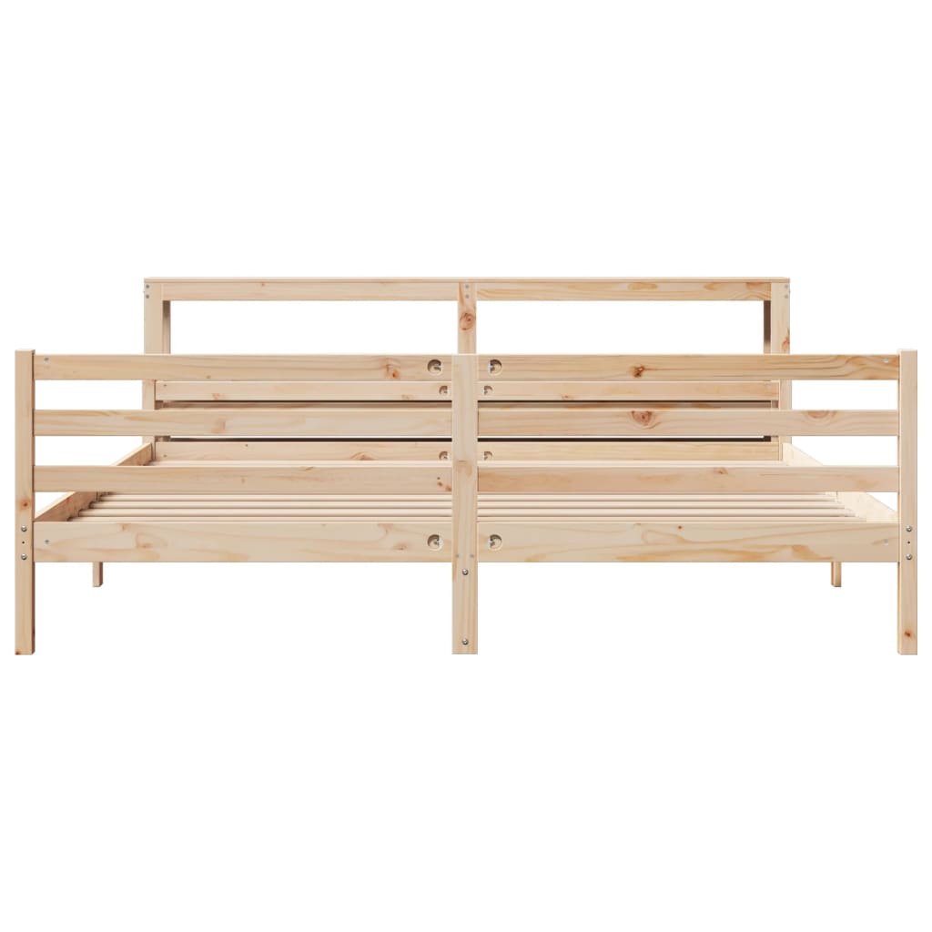 Sengeramme med hodegavl 200x200 cm heltre furu