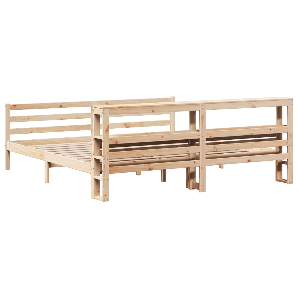 Sengeramme med hodegavl 200x200 cm heltre furu