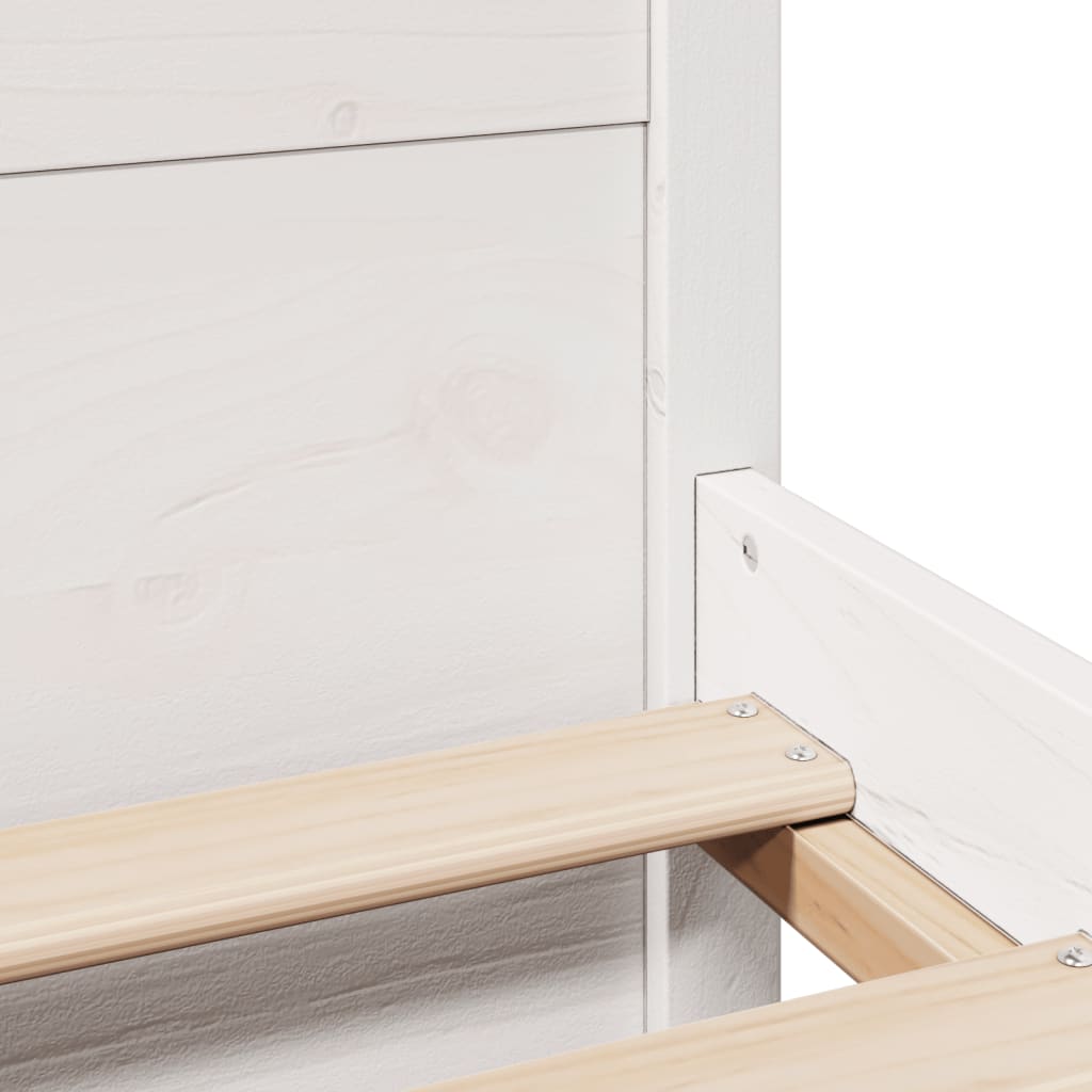 Sengeramme med hodegavl hvit 75x190 cm heltre furu