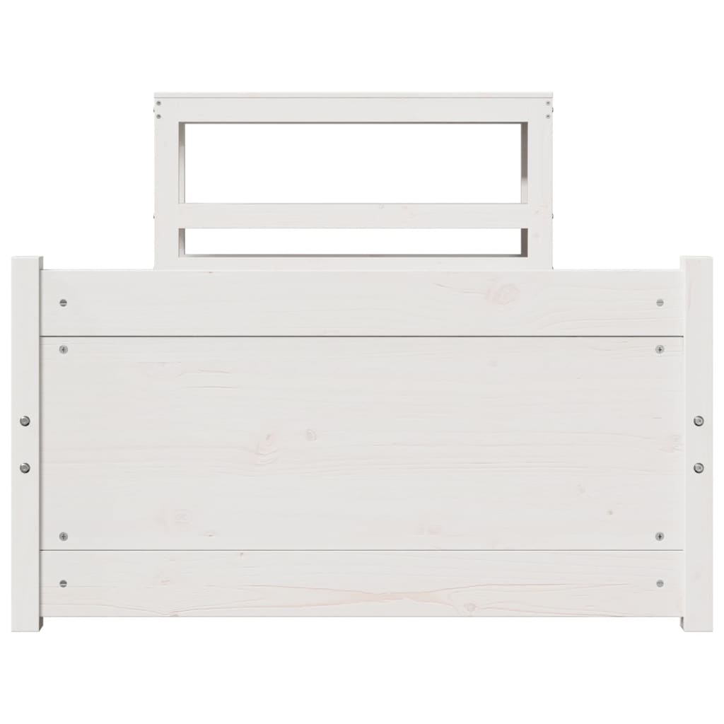 Sengeramme med hodegavl hvit 90x190 cm heltre furu