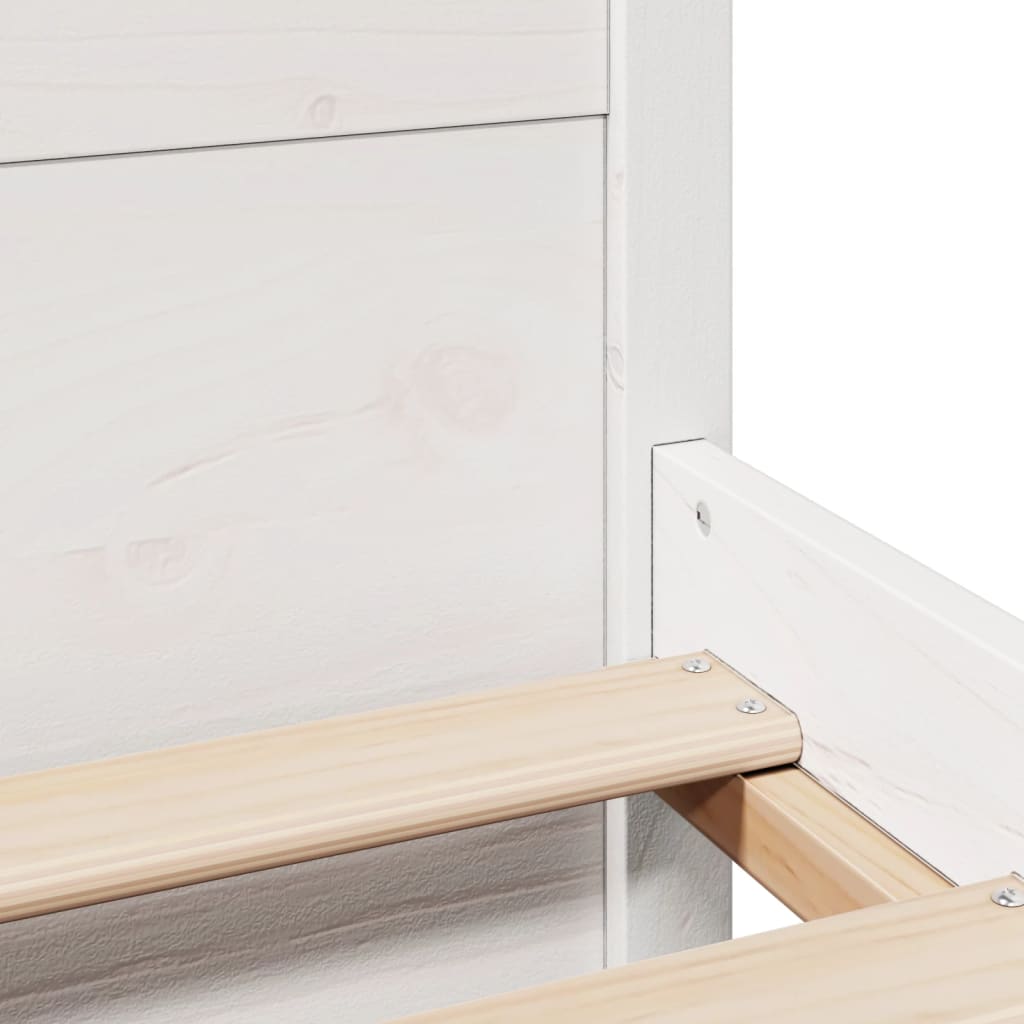 Sengeramme med hodegavl hvit 135x190 cm heltre furu