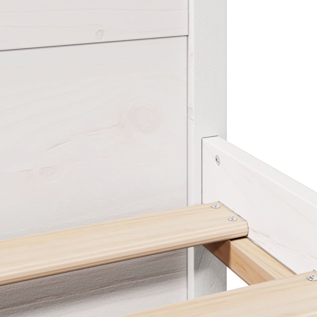 Sengeramme med hodegavl hvit 120x200 cm heltre furu vidaXL