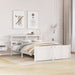Sengeramme med hodegavl hvit 150x200 cm heltre furu