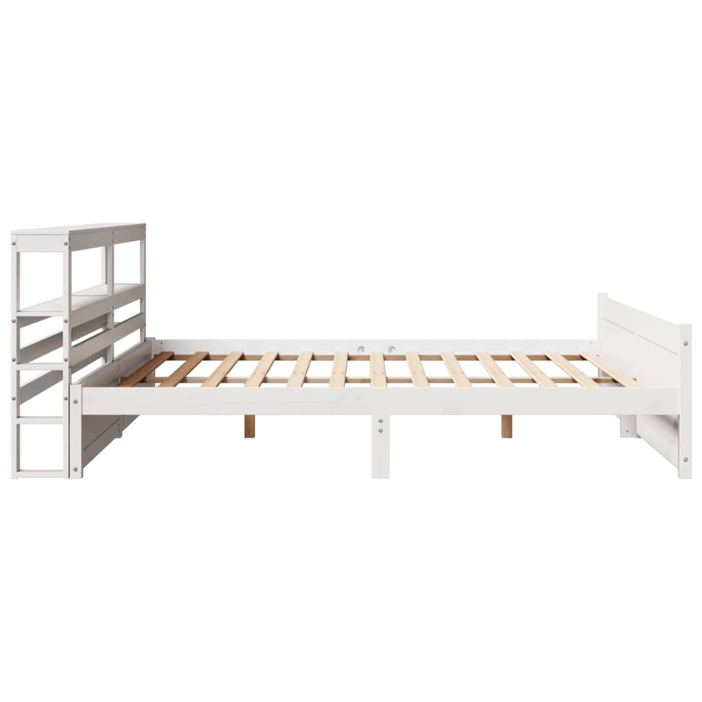 Sengeramme med hodegavl hvit 180x200 cm heltre furu
