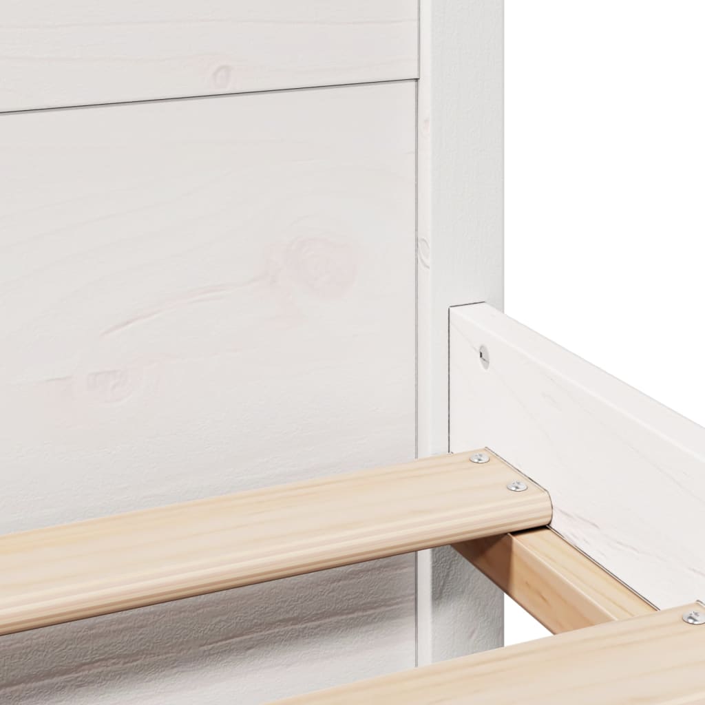 Sengeramme med hodegavl hvit 180x200 cm heltre furu