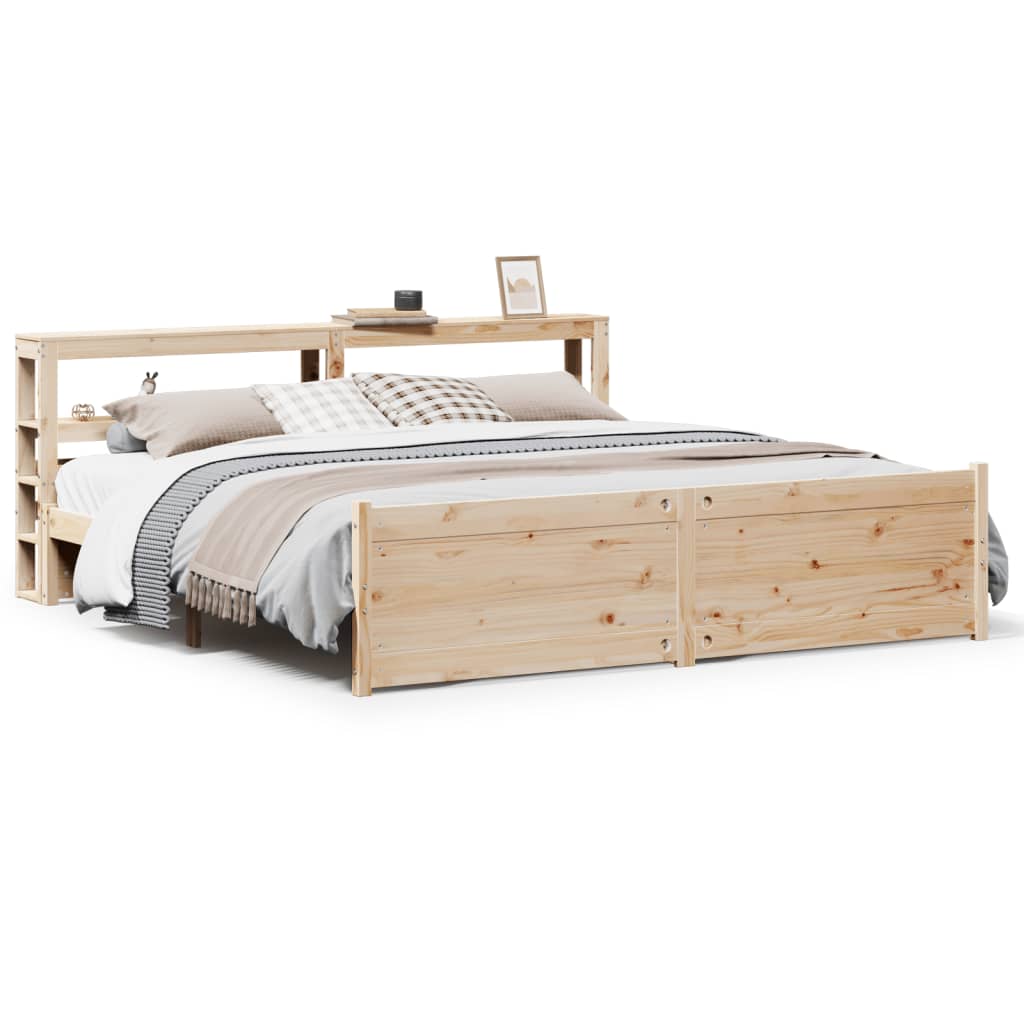 Sengeramme med hodegavl 200x200 cm heltre furu