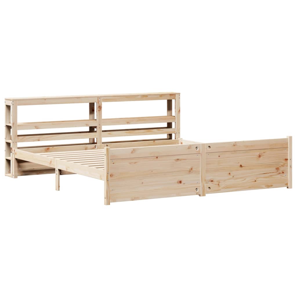 Sengeramme med hodegavl 200x200 cm heltre furu